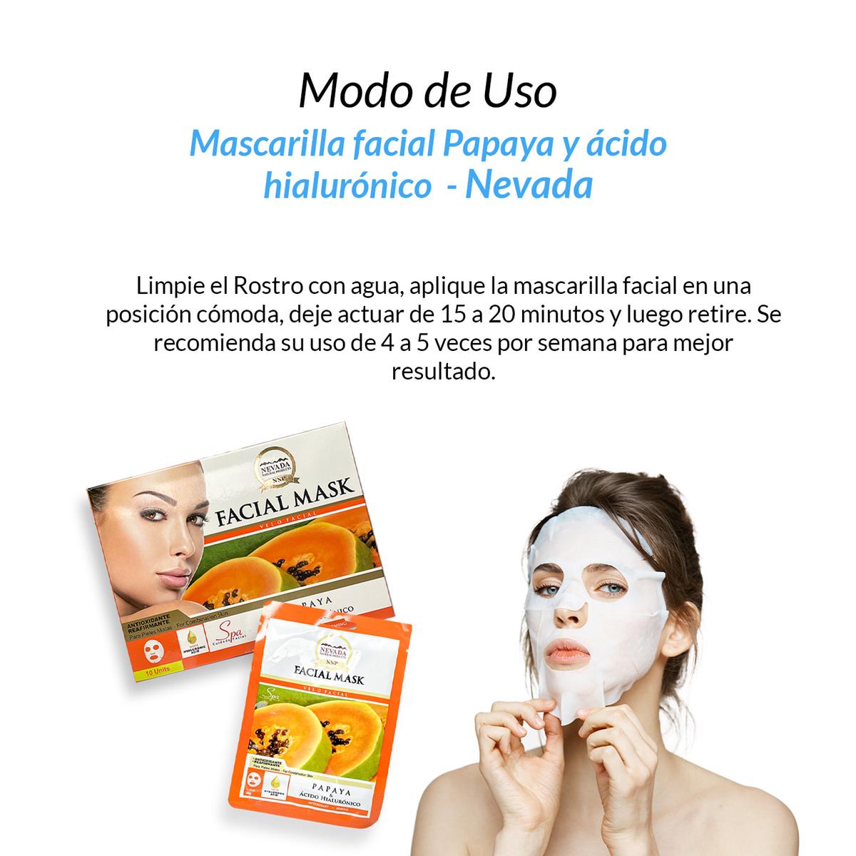 ¡liquidación! Velo facial extracto de papaya y ácido hialurónico 10und