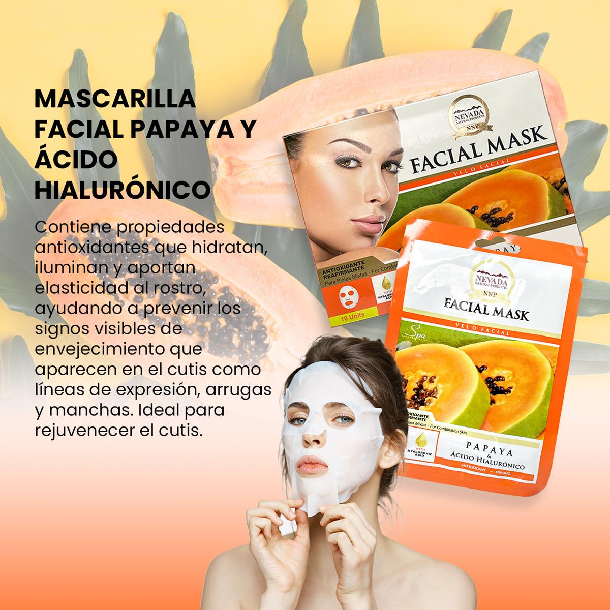 ¡liquidación! Velo facial extracto de papaya y ácido hialurónico 10und