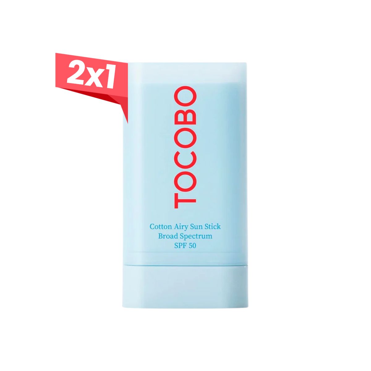 2X1 Bloqueador solar Tocobo Cotton Soft Sun Stick SPF50+++ PA++++ 19g