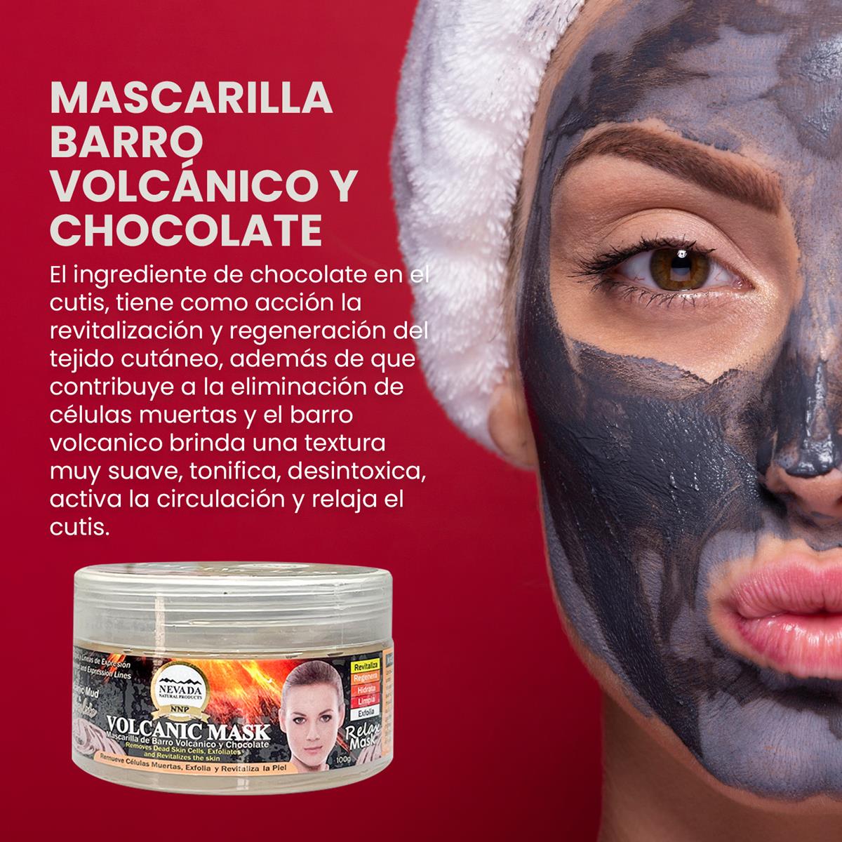 ¡LIQUIDACIÓN! Mascarilla barro volcánico y chocolate 140g - Nevada