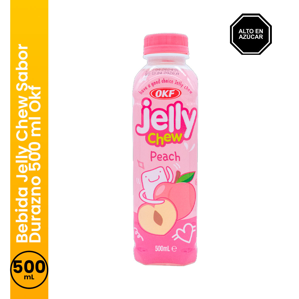 Bebida Jelly Chew Sabor Durazno 500 ml Okf