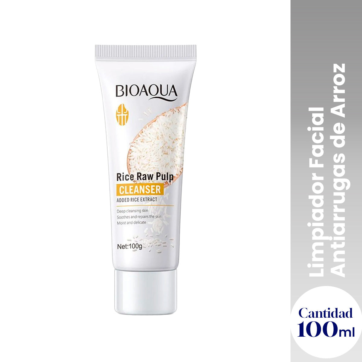 ¡LIQUIDACIÓN! Limpiador Facial Antiarrugas de Arroz 100gr - Bioaqua