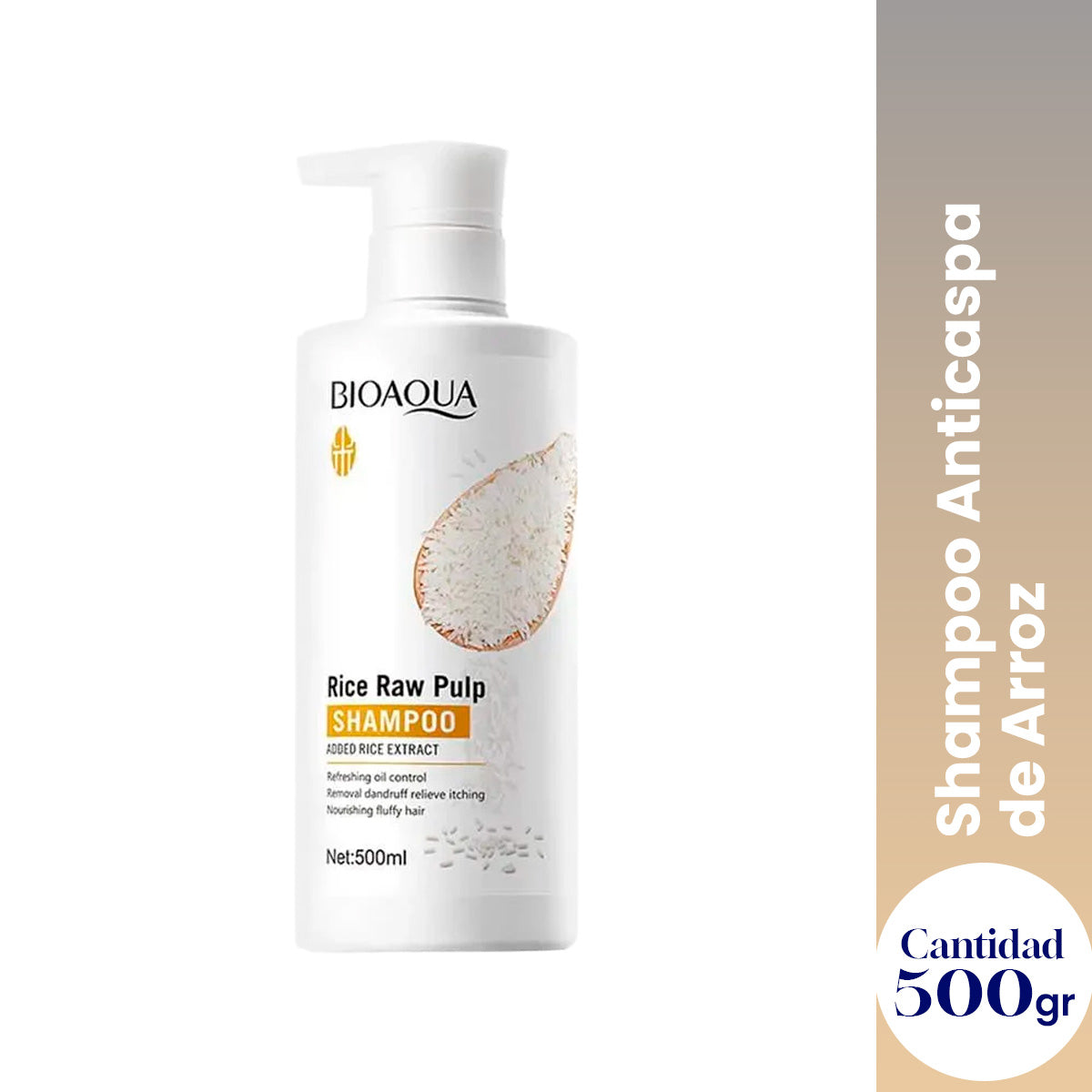 ¡LIQUIDACIÓN! Shampoo Anticaspa de Arroz 500ml - Bioaqua