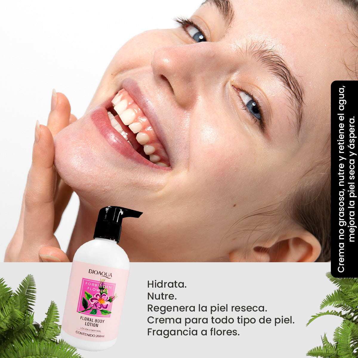 ¡liquidación! BIOAQUA Loción Corporal Floral Flores Prohibidas – Hidratación – 260ml