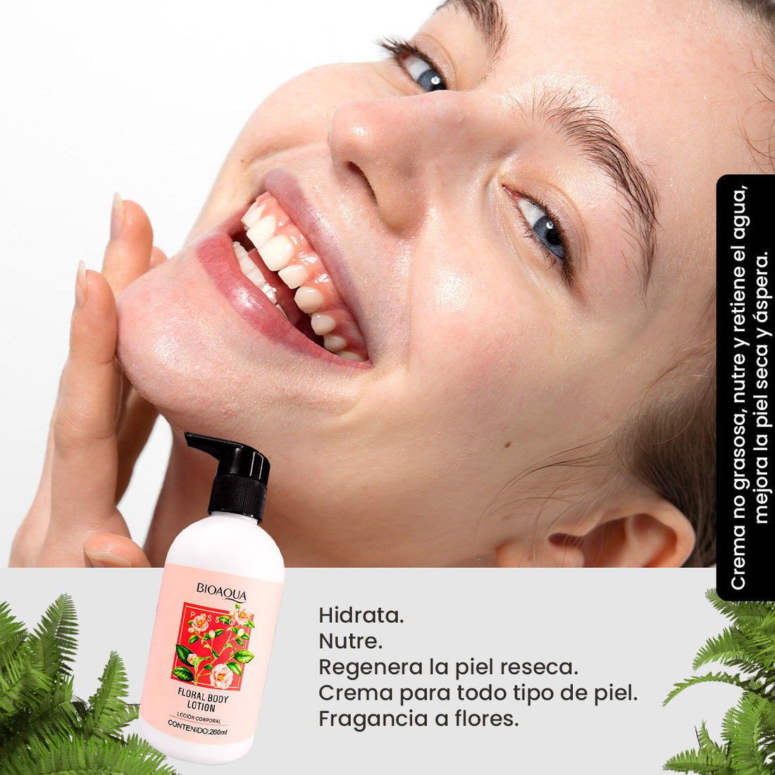 BIOAQUA Loción Corporal Floral Pasión – Hidratación – 260ml