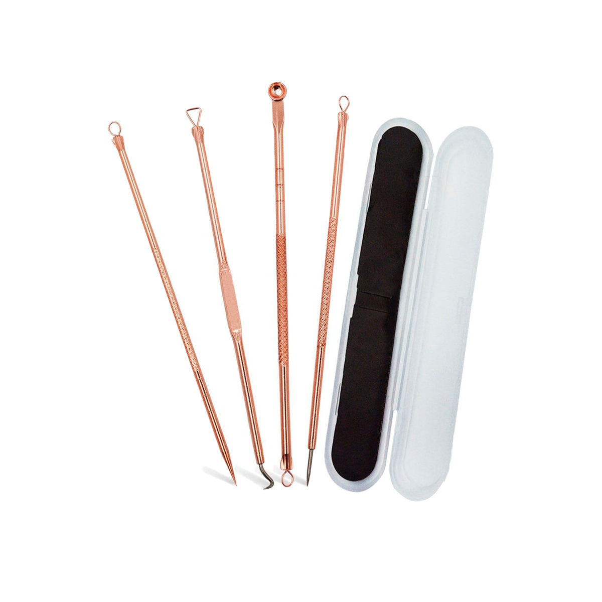 FLOWER SECRET – EXTRACCIÓN DE ACNÉ Y PUNTOS NEGROS – SET EXTRACTOR DE ACNÉ – 4 PIEZAS
