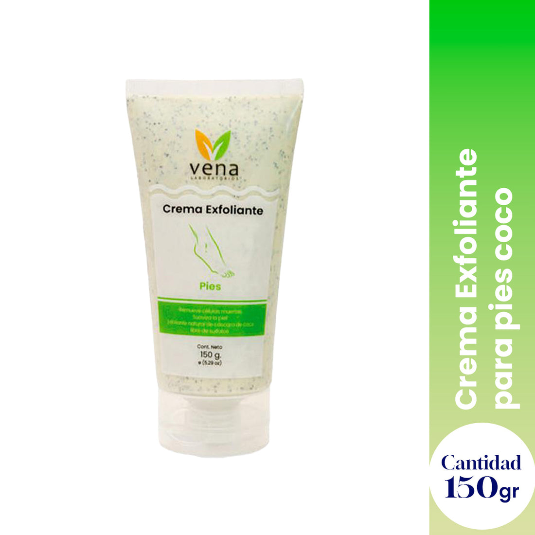 VENA – CREMA EXFOLIANTE PARA PIES – RENOVACIÓN SUAVE Y NATURAL – 150gr