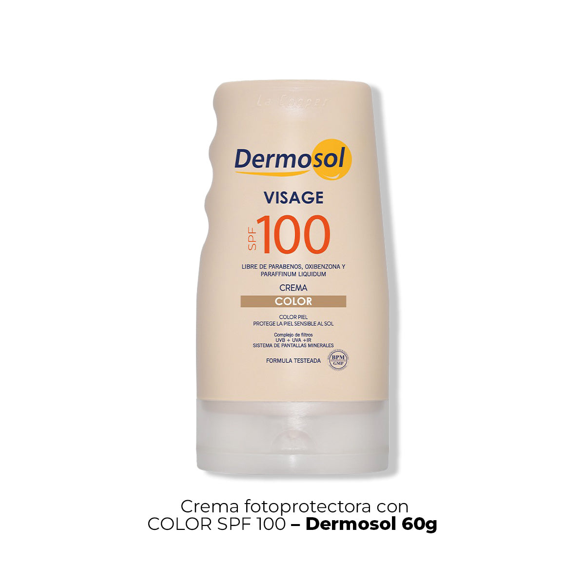 Crema fotoprotectora con COLOR SPF 100 – Dermosol 60g