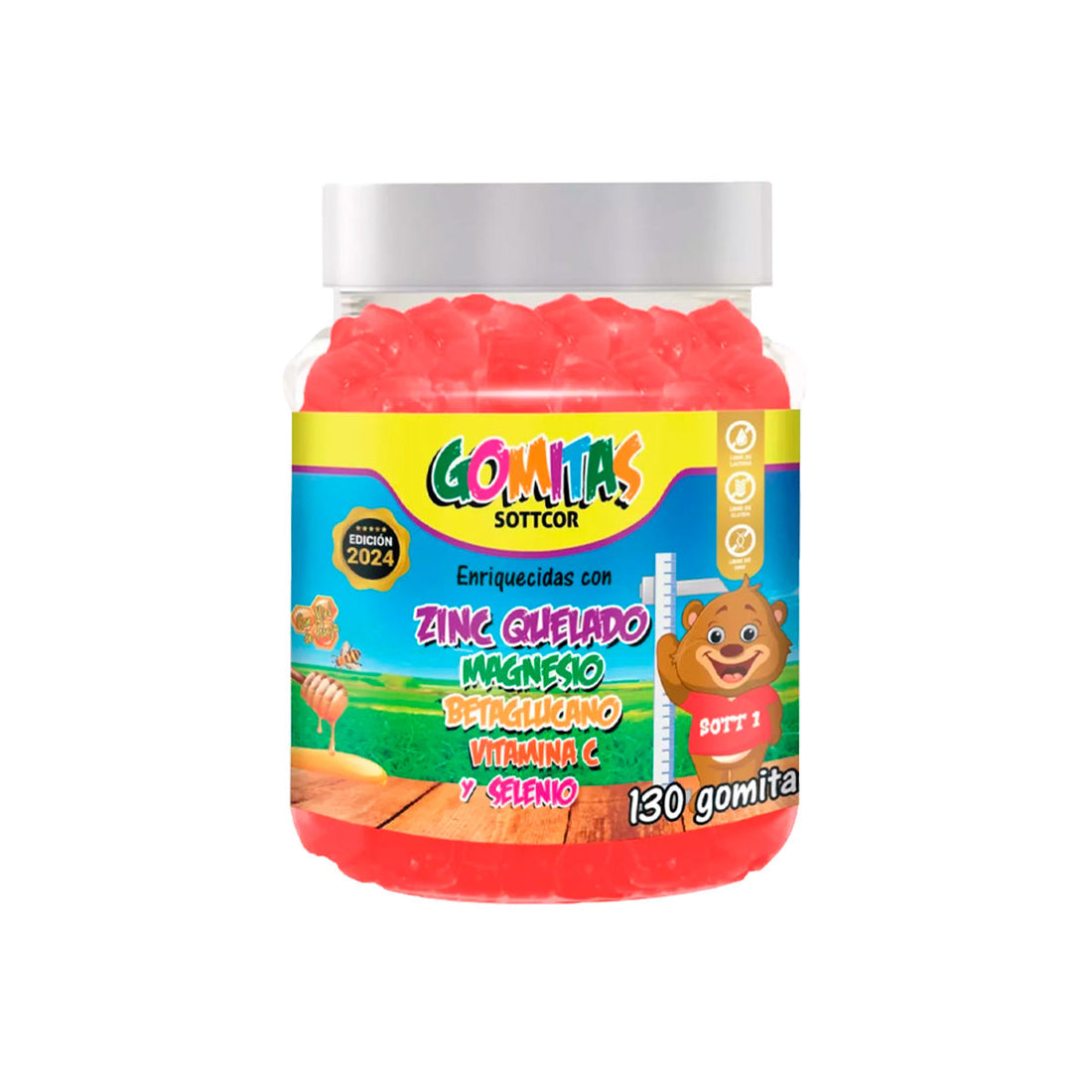 Gomitas para Niños Zinc Quelado 130 Gomitas Sottcor + REGALO PORTA GOMITAS