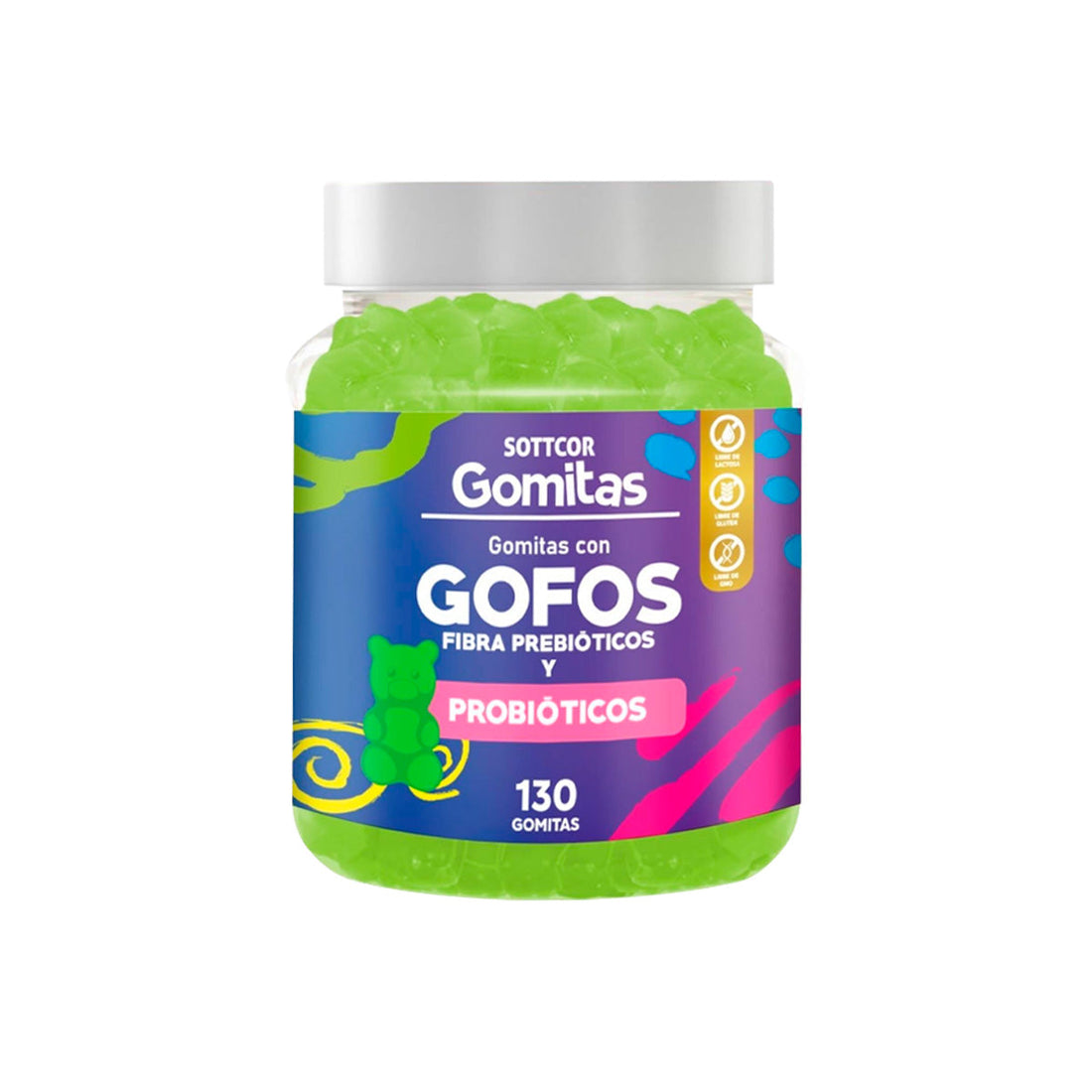 Gomitas para Niños Gofos Con Fibra 130 Gomitas Sottcor + REGALO PORTA GOMITAS