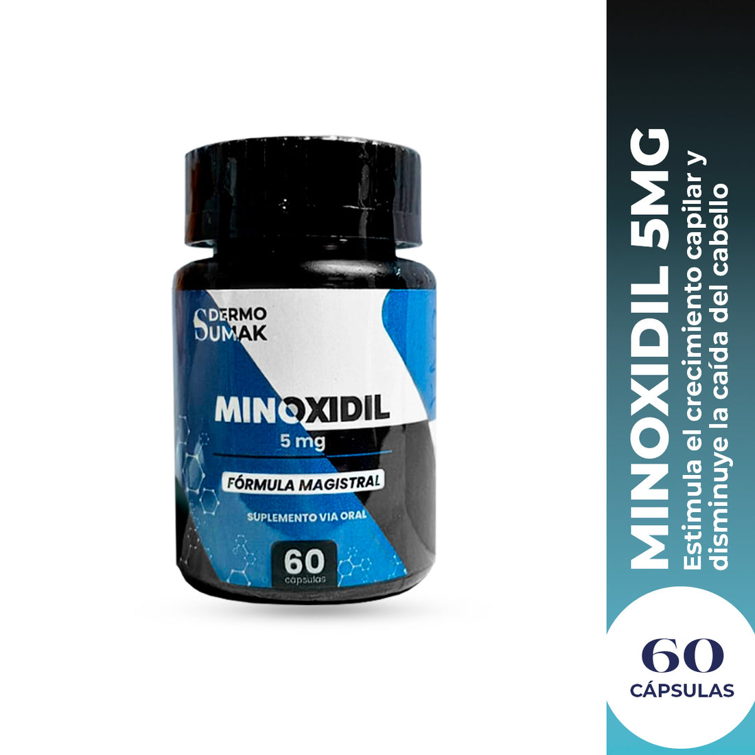 DERMO SUMAK – SUPLEMENTO PARA CRECIMIENTO CAPILAR – MINOXIDIL 5MG PREMIUM – 60 CÁPSULAS