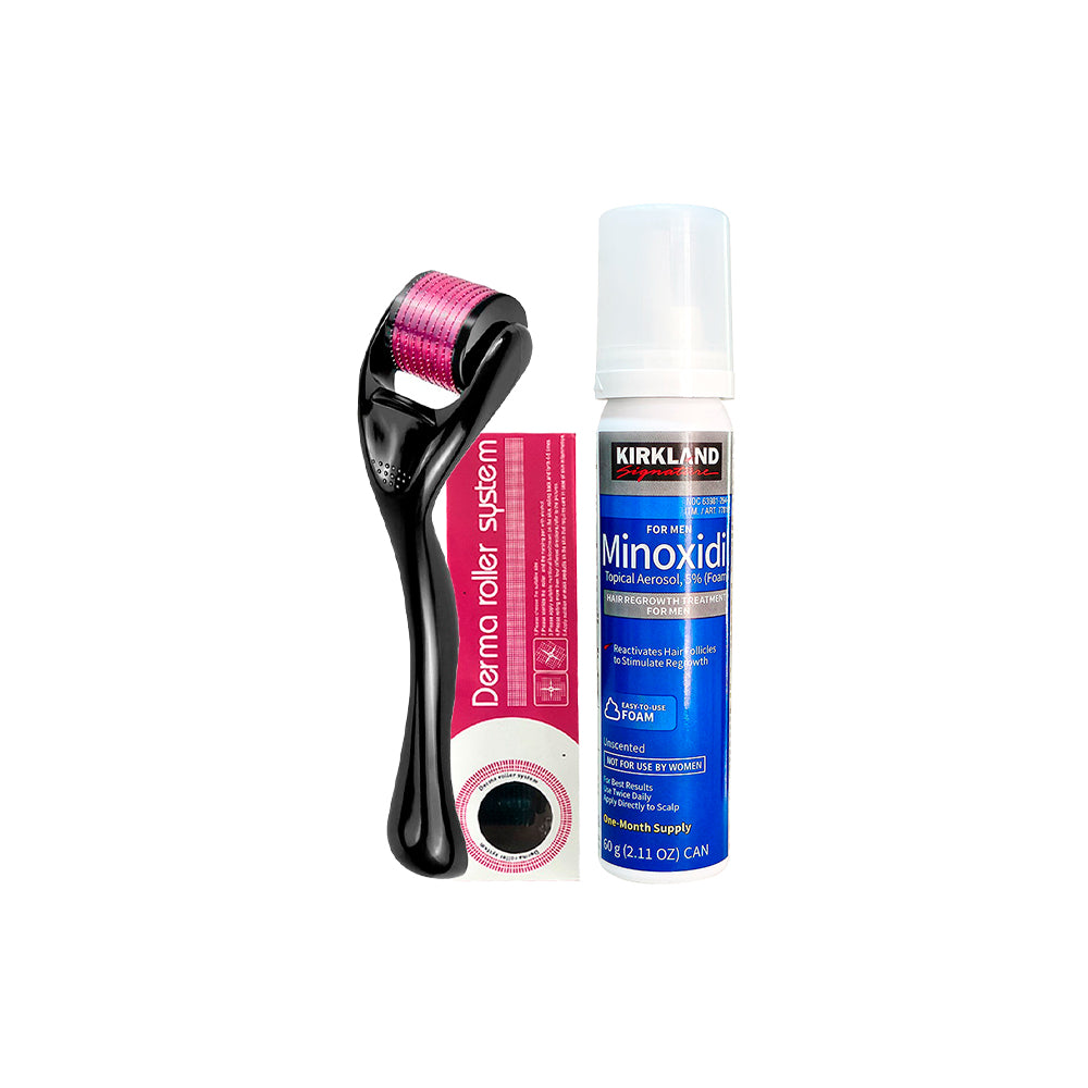 1 Minoxidil Espuma Kirkland + 1 Derma Roller 0.50 mm