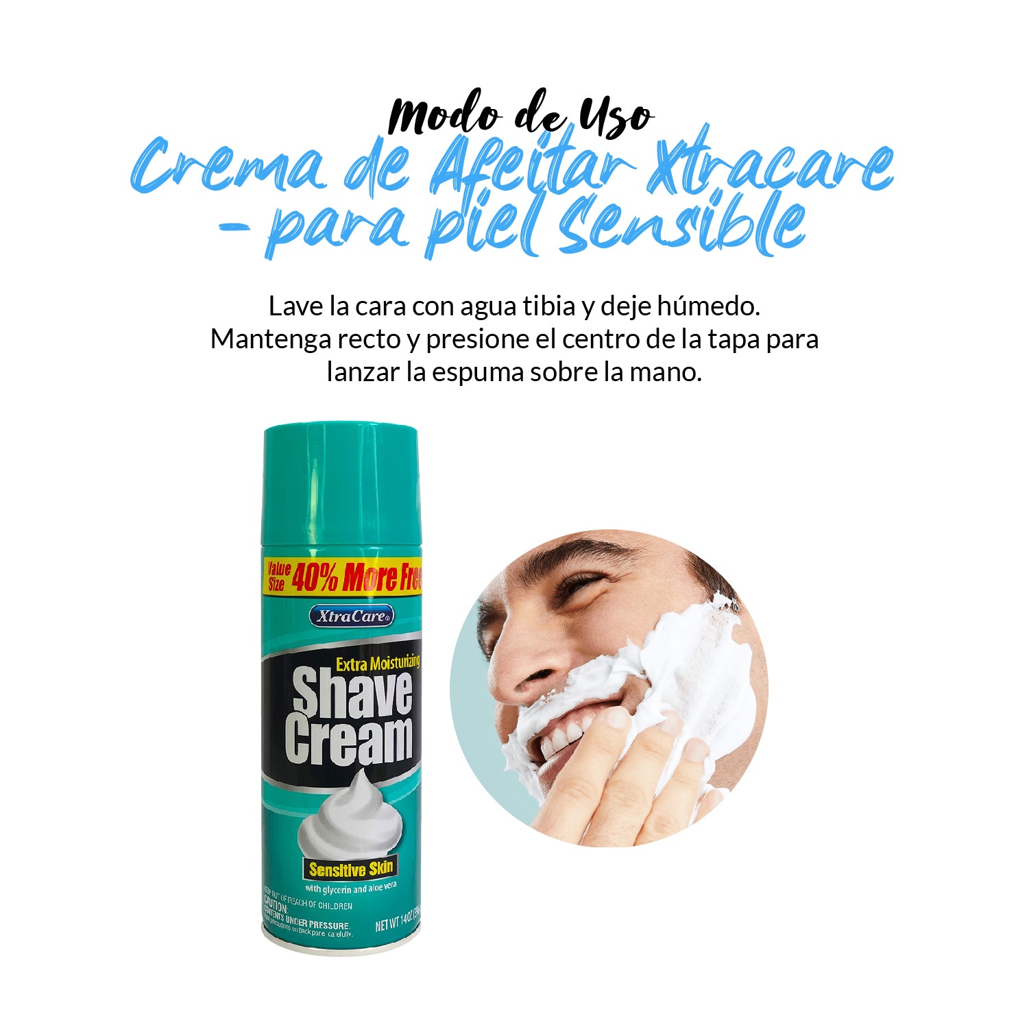 Crema de Afeitar xtracare 396 gr - para piel sensible