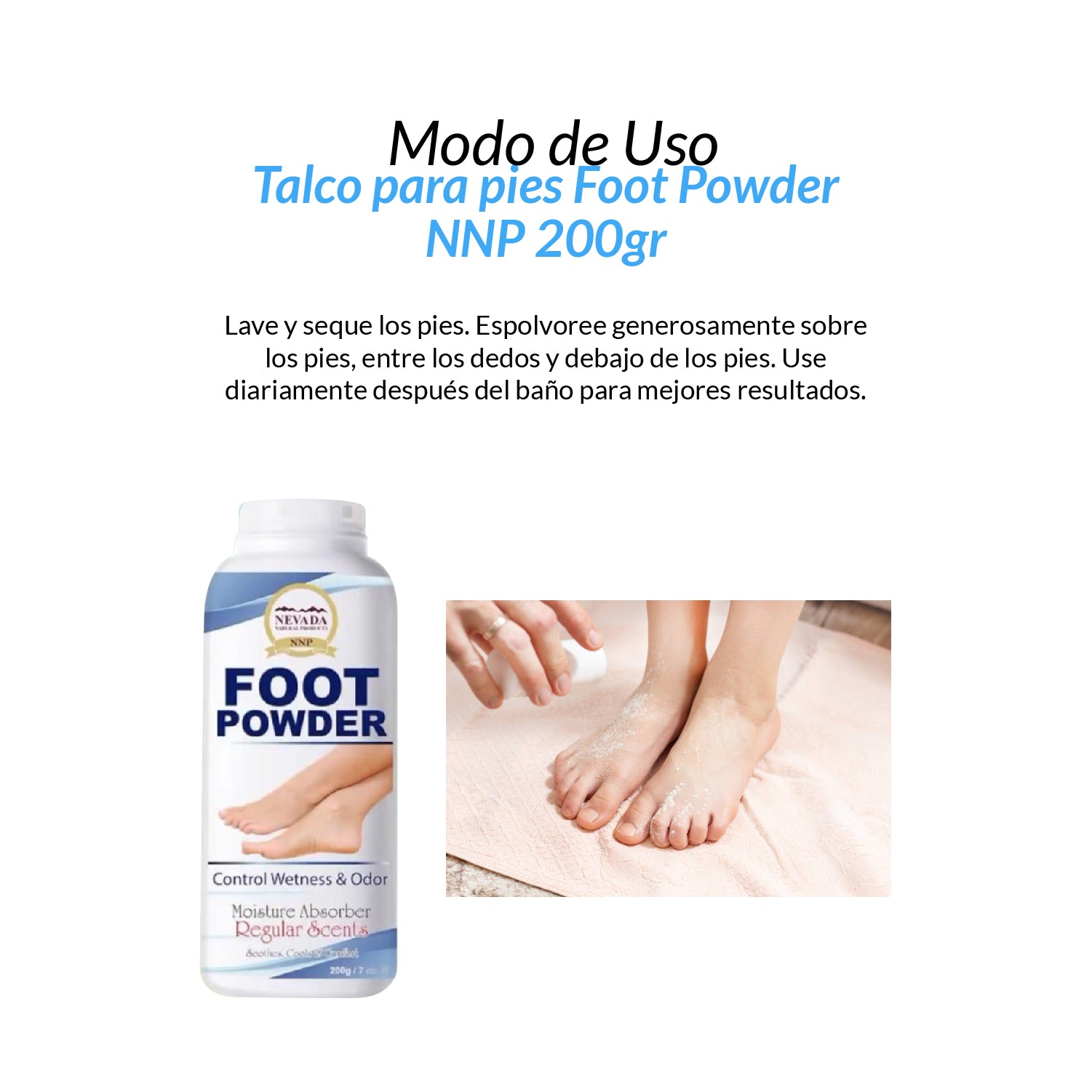 FOOT POWDER – CUIDADO Y REFRESCO – POLVO PARA PIES – 200GR