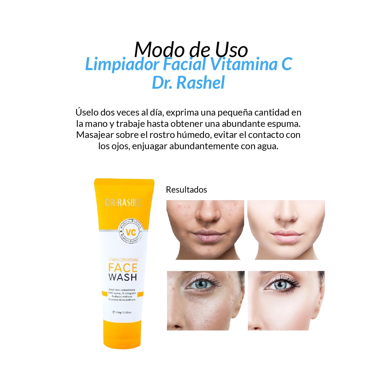 Dr. Rashel Vitamina C Limpiador Facial – Antienvejecimiento – 100g