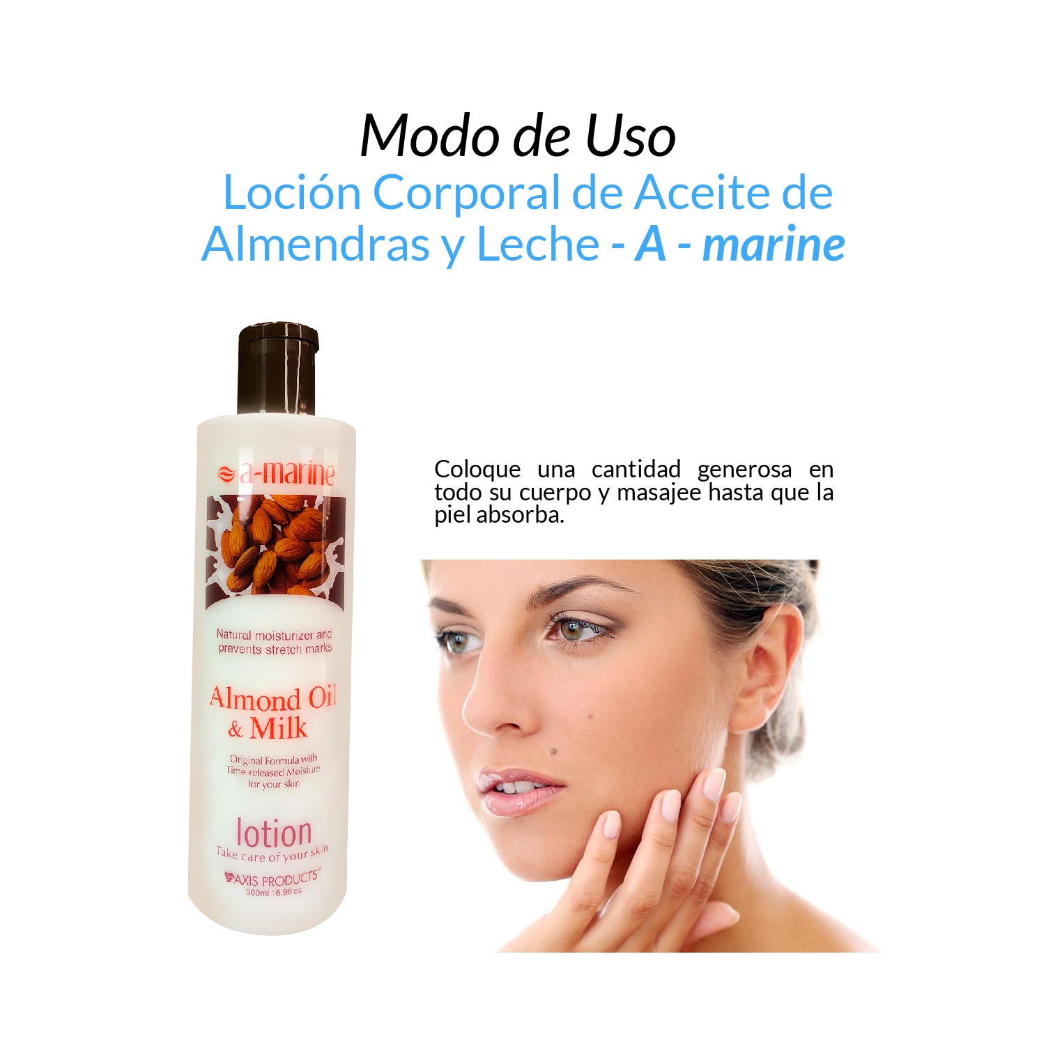 Loción Corporal de Aceite de Almendras y Leche 500ml