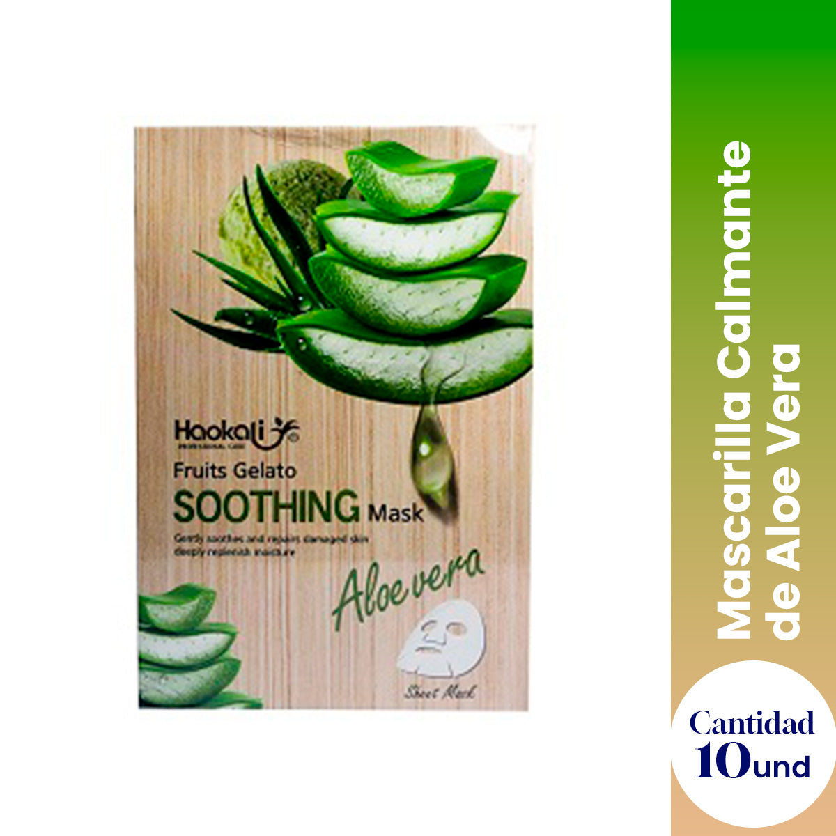 ¡liquidación! Mascarilla Calmante de Aloe Vera 30mlx10 piezas.
