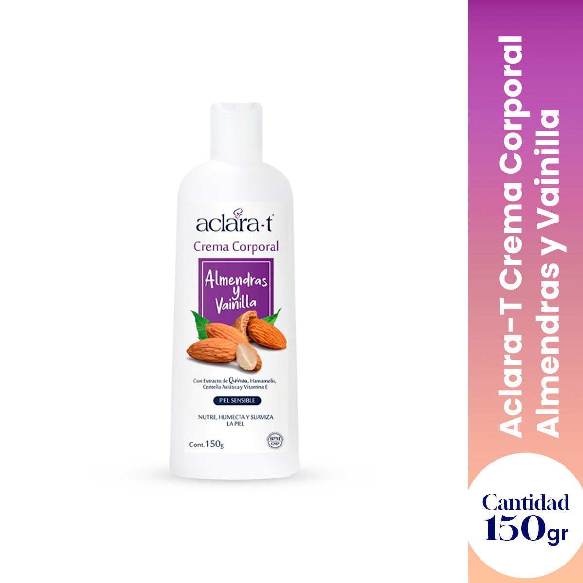 Aclara-T Crema Corporal Hidratante – Almendras & Vainilla 150g