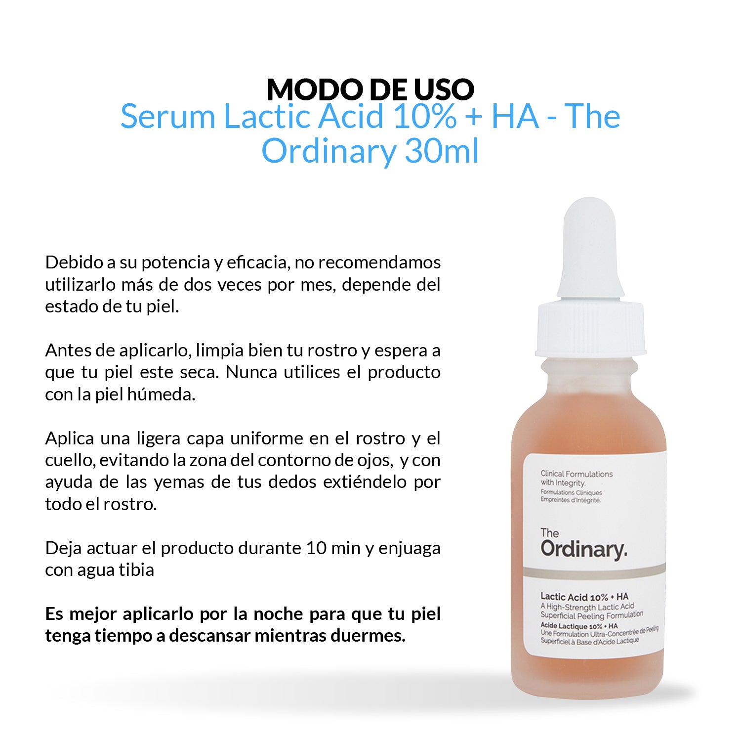 Serum Lactic Acid 10% + HA + Natural Moisturizing Factors + HA 30ml