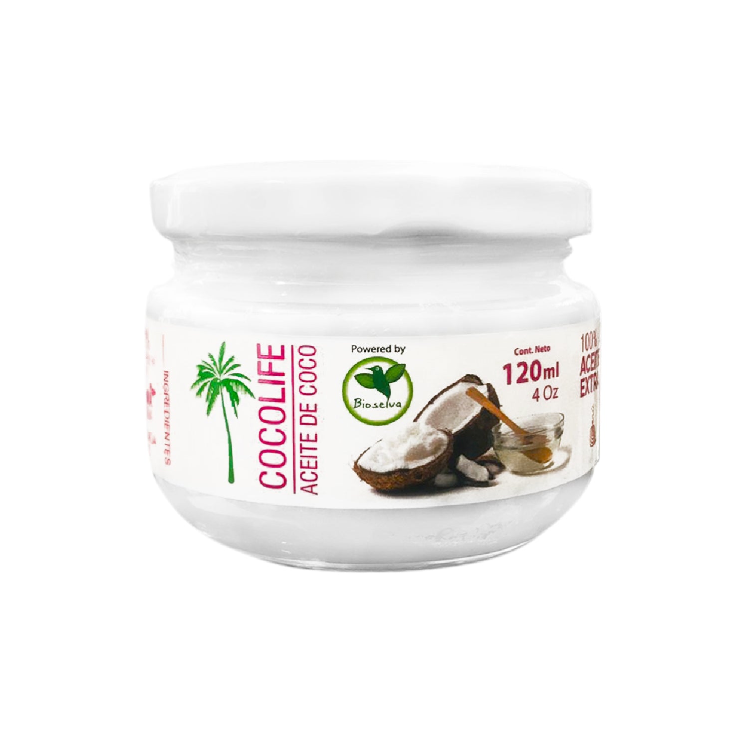 COCO LIFE – ACEITE MULTIUSO 100% NATURAL – COCO VIRGEN PRENSADO EN FRÍO – 120g