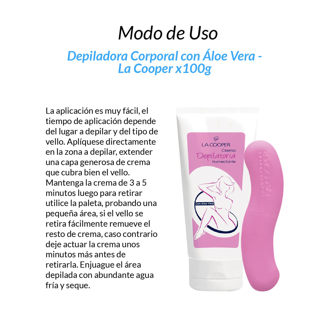 La Cooper Crema Depiladora Corporal – Hidrata – Aloe Vera 100g
