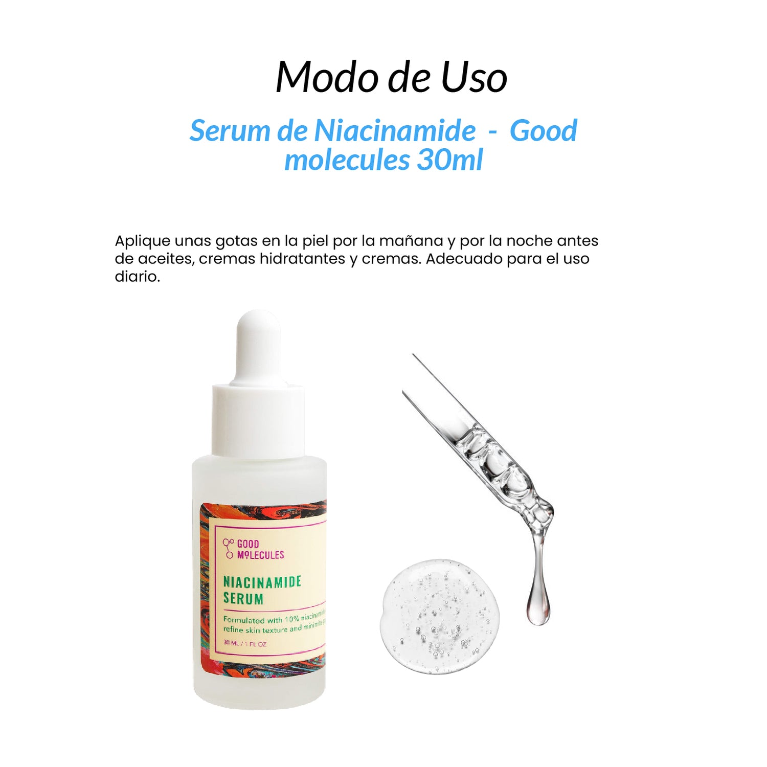 Niacinamide 30ml Good Molecules + Barra solar Tocobo SPF 50 30gr