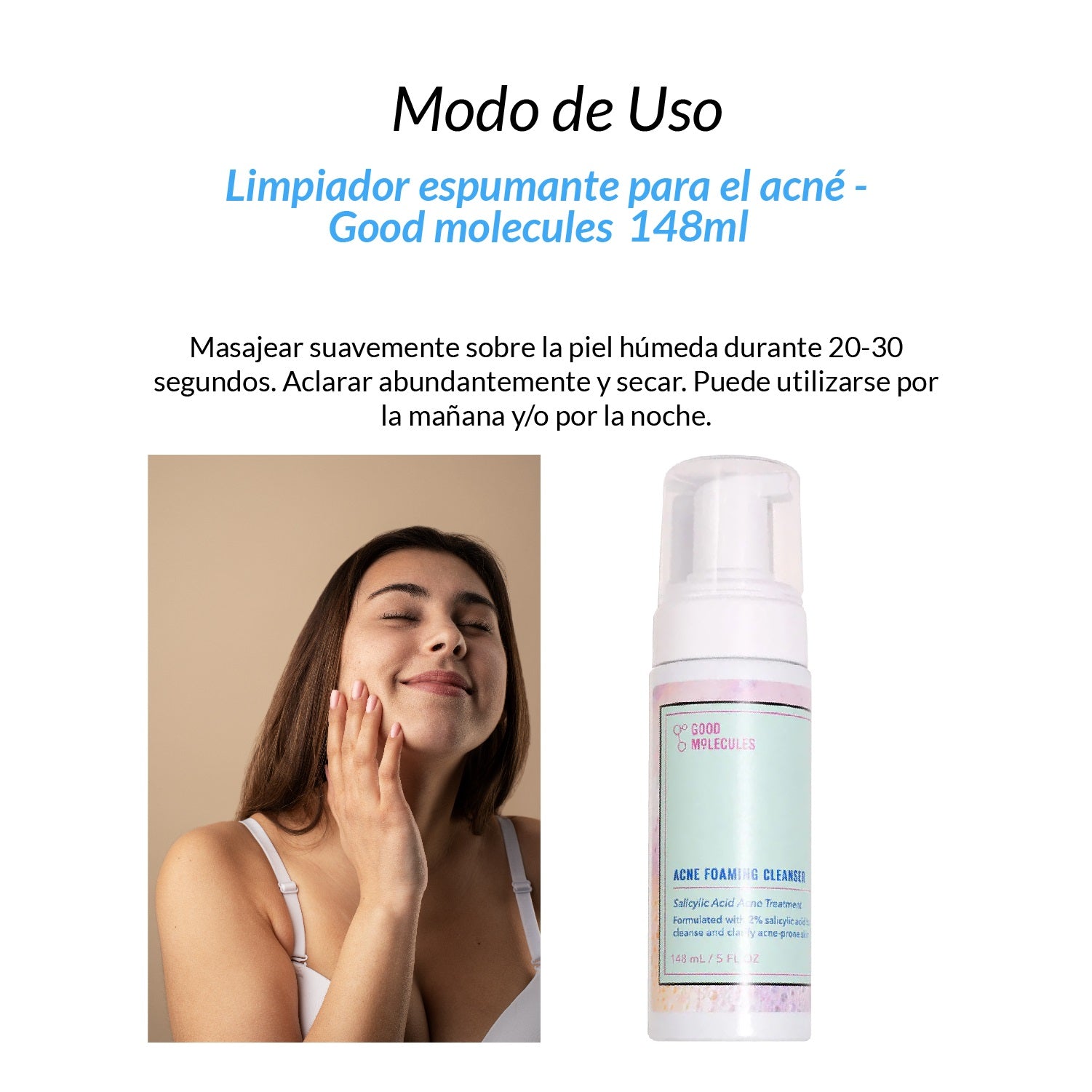 Limpiador espumante para el acné - Good Molecules 148ml