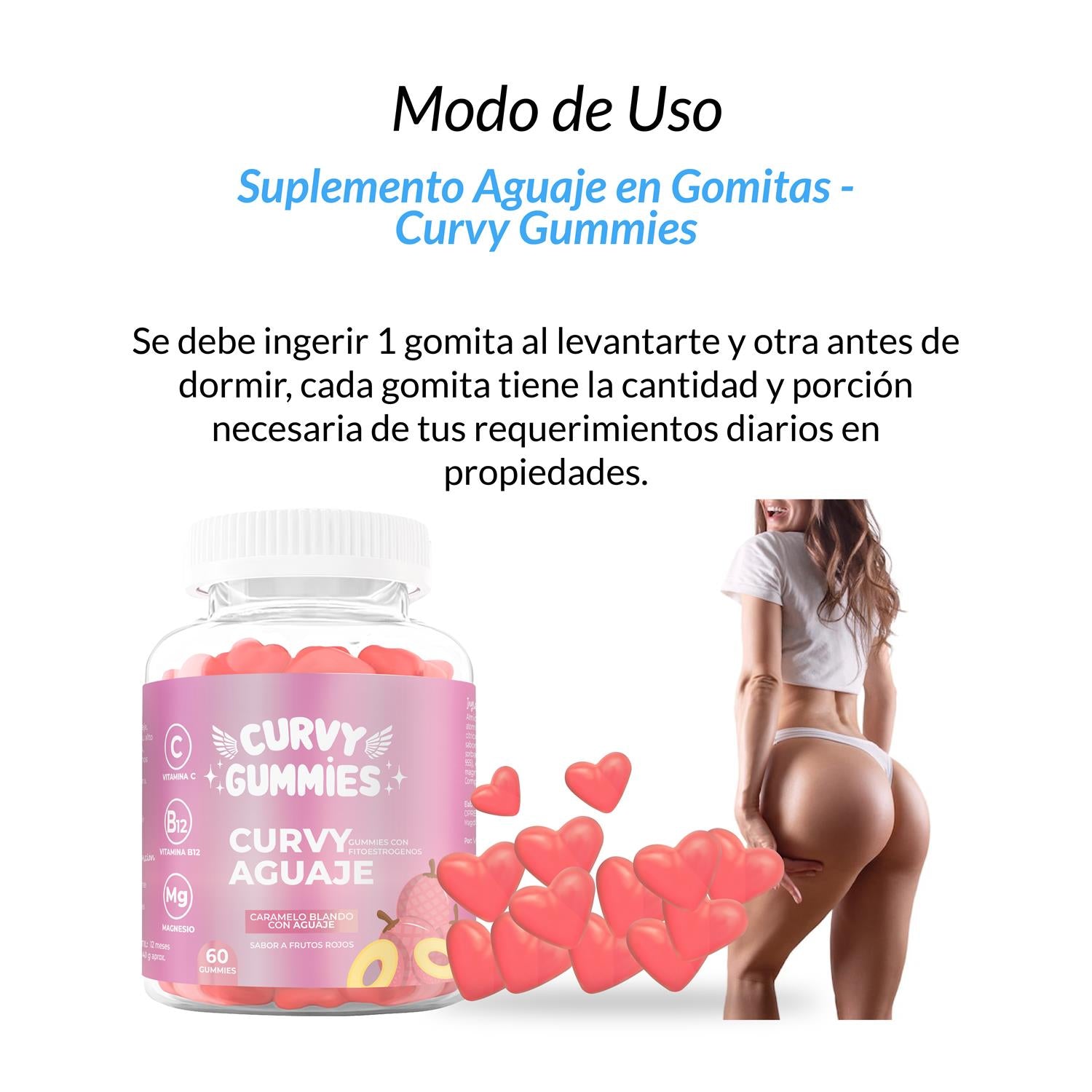 Suplemento Aguaje en Gomitas - Curvy Gummies + REGALO PORTA GOMITAS