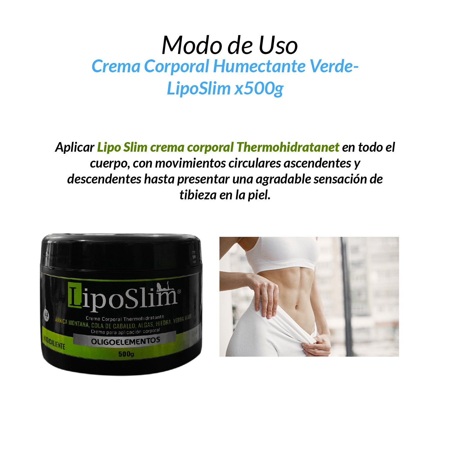 Crema Corporal Humectante Verde - LipoSlim 500gr