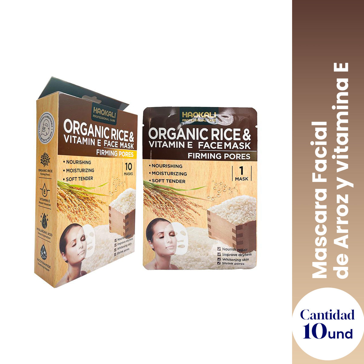 ¡liquidación! FRUIT OF THE WOKALI – MASCARILLA FACIAL HUMECTANTE – MASCARILLA DE ARROZ CON VITAMINA E – 30ML X 10 PIEZAS
