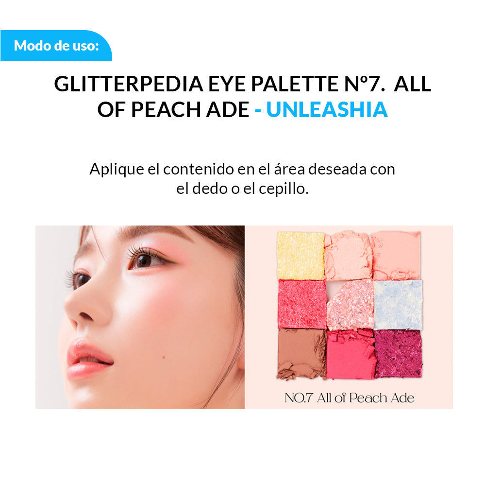 Stock Final ! Glitterpedia Eye Palette UNLEASHIA - Nº7 All of Peach Ade