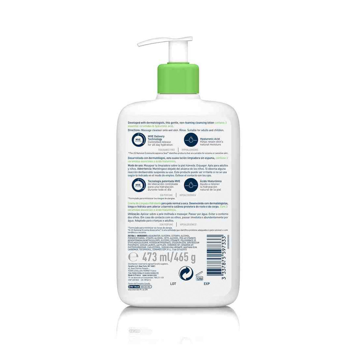 CeraVe Crema Limpiadora Hidratante Hydrating Cleanser 473ml + REGALO MOISTURISING LOTION 5ML