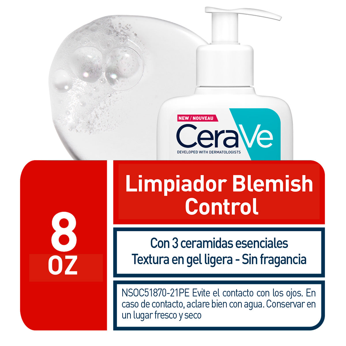 CeraVe Gel Limpiador Anti-imperfecciones Blemish Control 236ml + REGALO SA MOOTHING 5ML