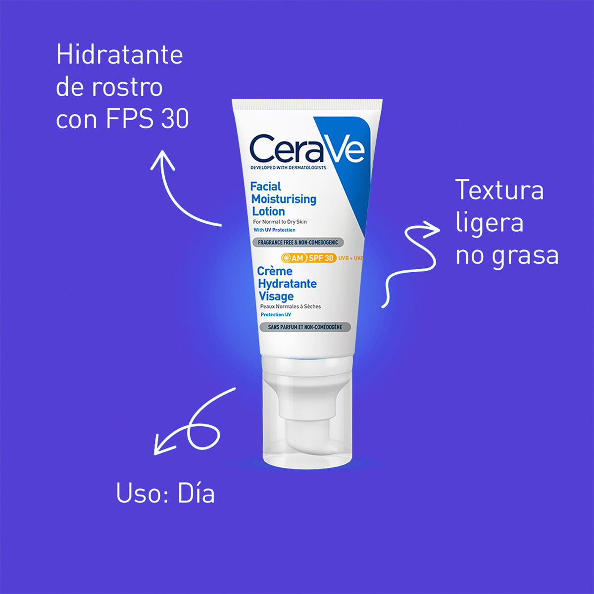 CeraVe Crema Hidratante Facial SPF 30 AM 52ml + REGALO SA SMOOTHING 5NML