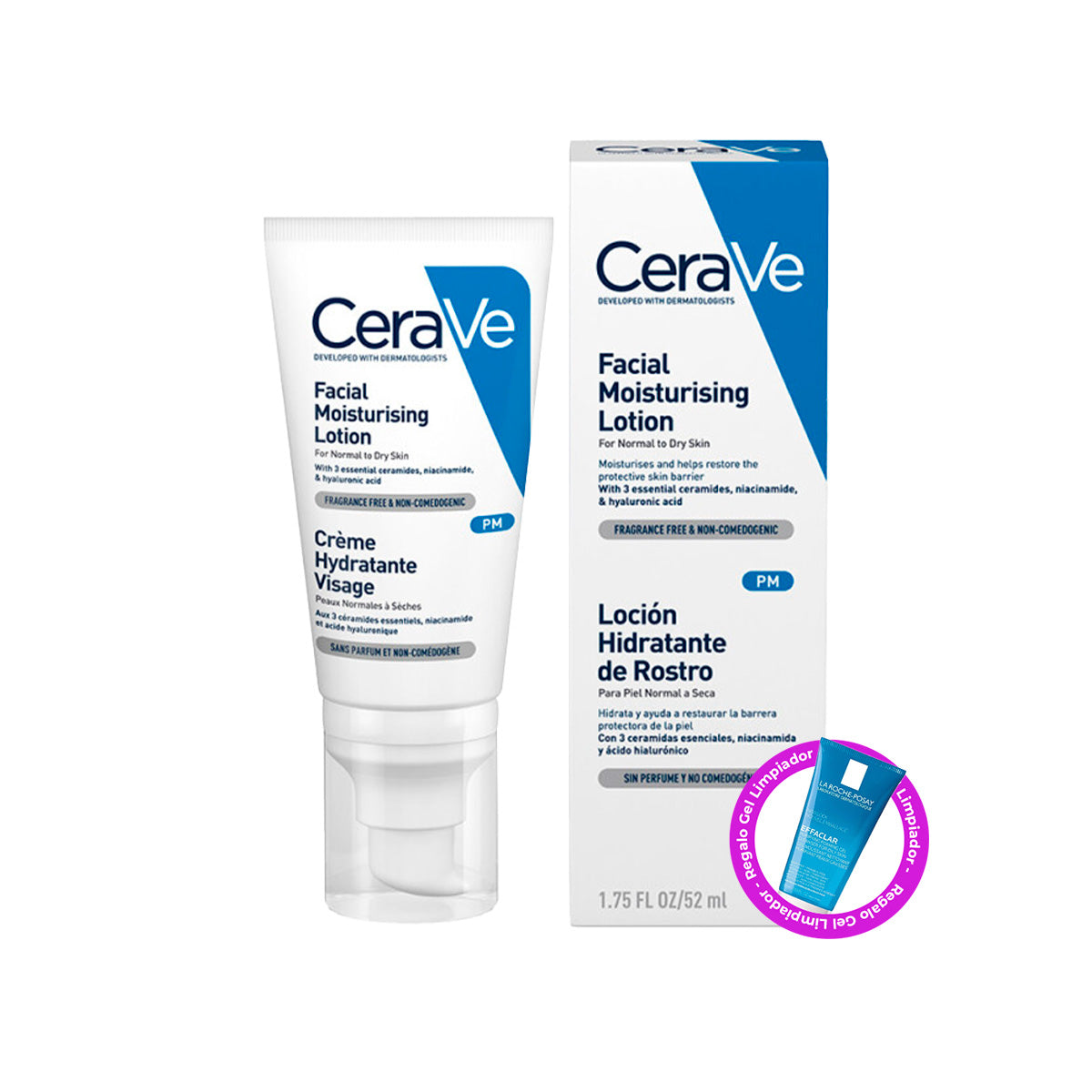 CeraVe Crema Hidratante Facial PM 52ml + REGALO HYDRATING CLEANSER 20ML