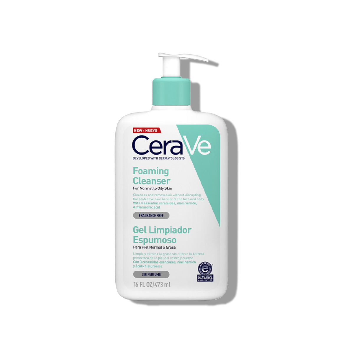 CeraVe Gel Limpiador Espumoso Foaming Cleanser 473ml + REGALO SA SMOOTHING 5ML