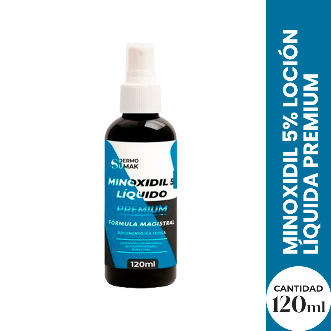 LOCION MINOXIDIL PREMIUN 5% LIQUIDO 120ML - DERMO SUMAK + Regalo Dermo Roller