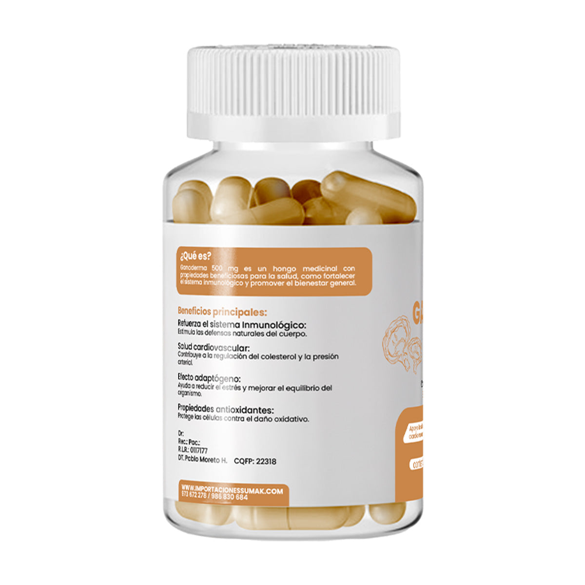 Ganoderma Plus+ 500mg Dermo Sumak + REGALO PASTILLERO