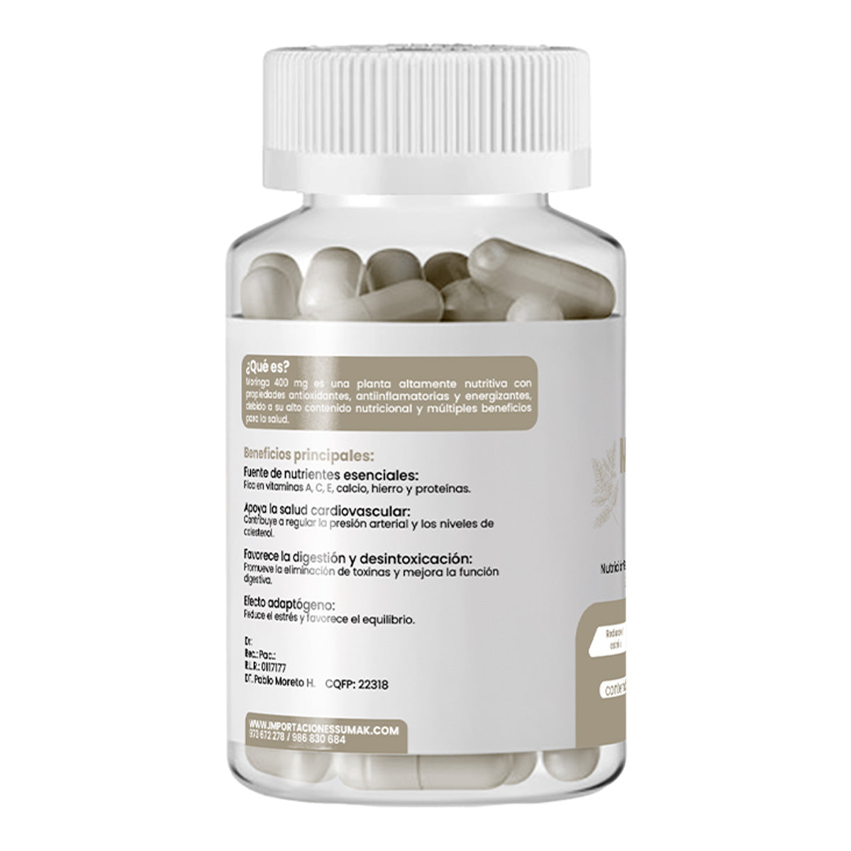 Moringa Plus+ 400mg Dermo Sumak + REGALO PASTILLERO