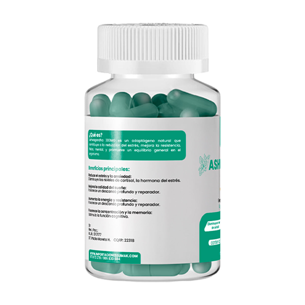 DERMO SUMAK – SUPLEMENTO PARA ESTRÉS, ENERGÍA Y BIENESTAR MENTAL – ASHWAGANDHA PLUS+ – 100 CÁPSULAS + REGALO PASTILLERO