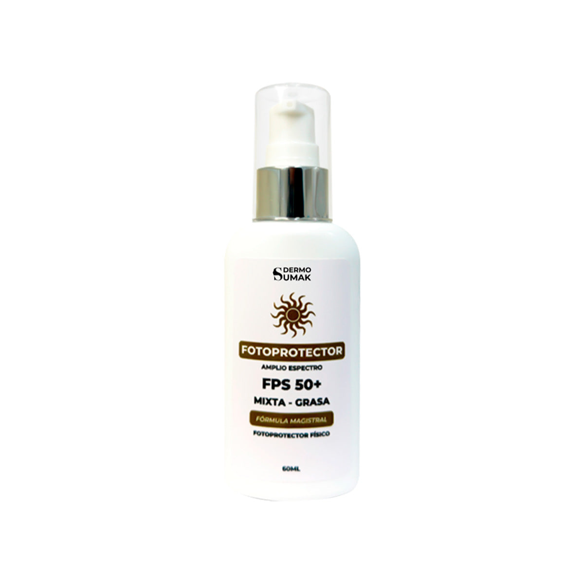Fotoprotector solar toque seco/ piel mixta a grasa 60ml - Dermo Sumak + REGALO MASCARILLA