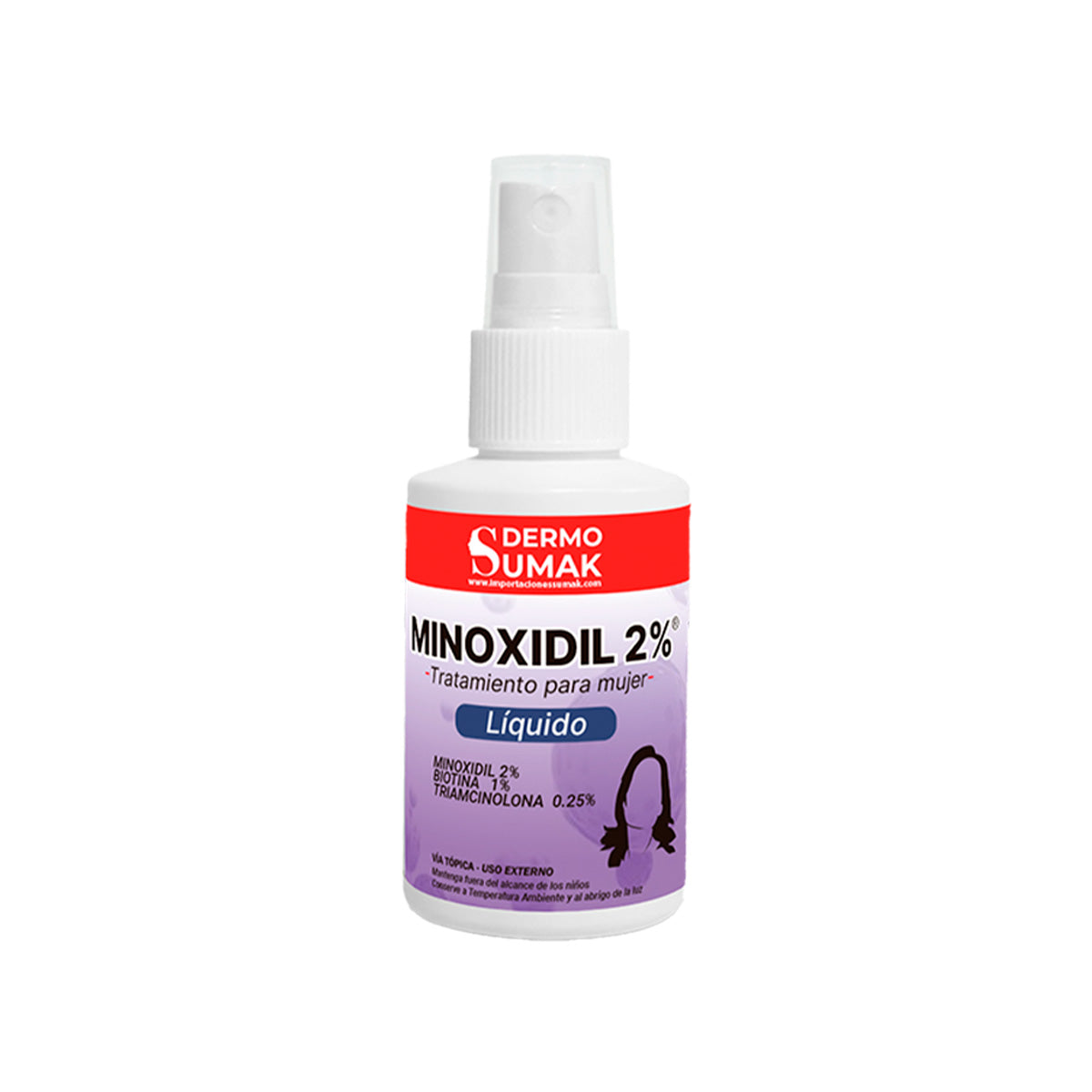 LOCIÓN MINOXIDIL 2% MUJER 60ml - Dermo Sumak