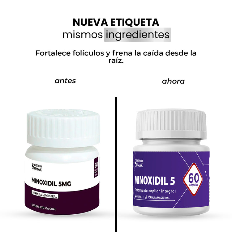 2X1 MINOXIDIL 5MG x 60 CÁPSULAS - DERMO SUMAK