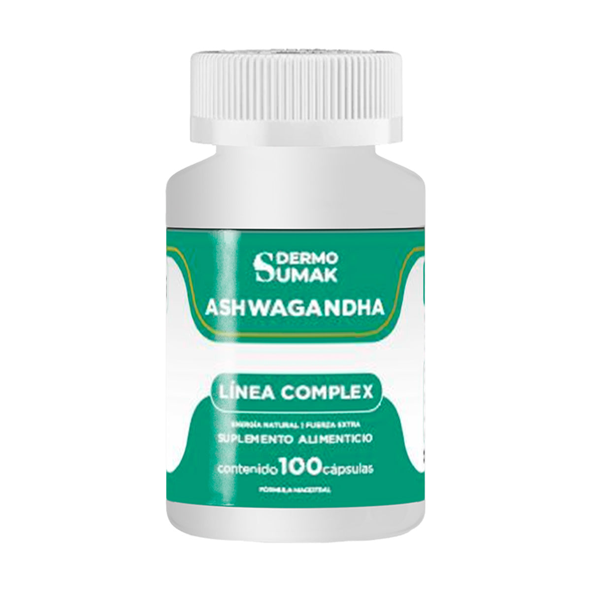 DERMO SUMAK – SUPLEMENTO NATURAL PARA ENERGÍA Y ESTRÉS – ASHWAGANDHA ENERGÍA NATURAL – 100 CÁPSULAS + REGALO PASTILLERO
