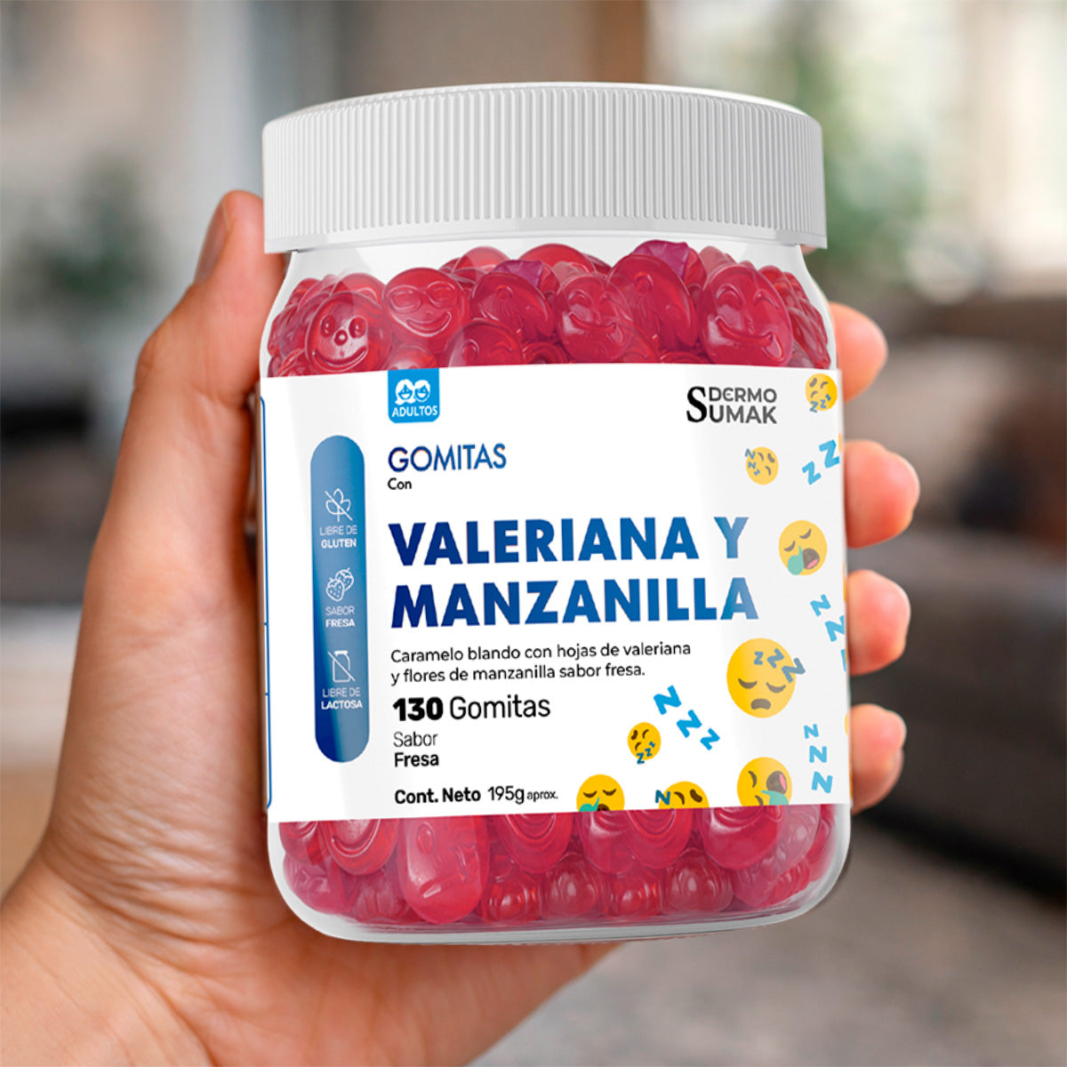 GOMITAS VALERIANA Y MANZANILLA - ADULTO 130 GOMITAS - DERMO SUMAK