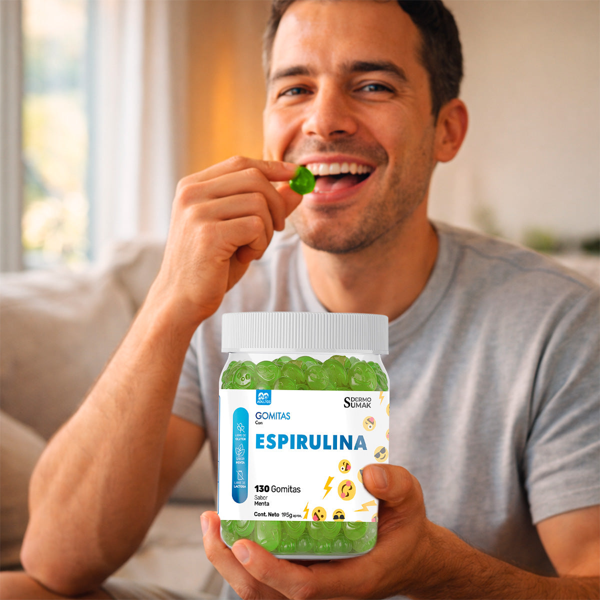 GOMITAS ESPIRULINA - ADULTO 130 GOMITAS - DERMO SUMAK