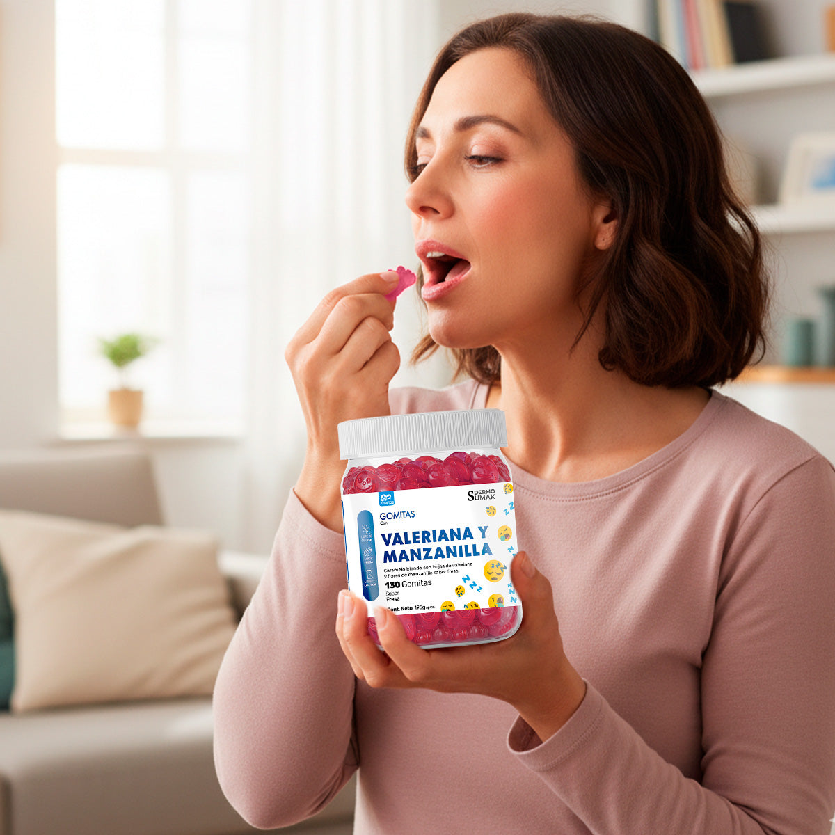 GOMITAS VALERIANA Y MANZANILLA - ADULTO 130 GOMITAS - DERMO SUMAK