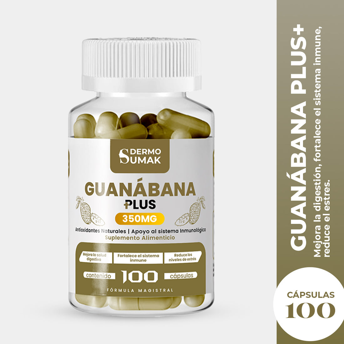 DERMO SUMAK – ENERGÍA Y CONCENTRACIÓN – GUANA BOOST PLUS+ – 100 CÁPSULAS + REGALO PASTILLERO