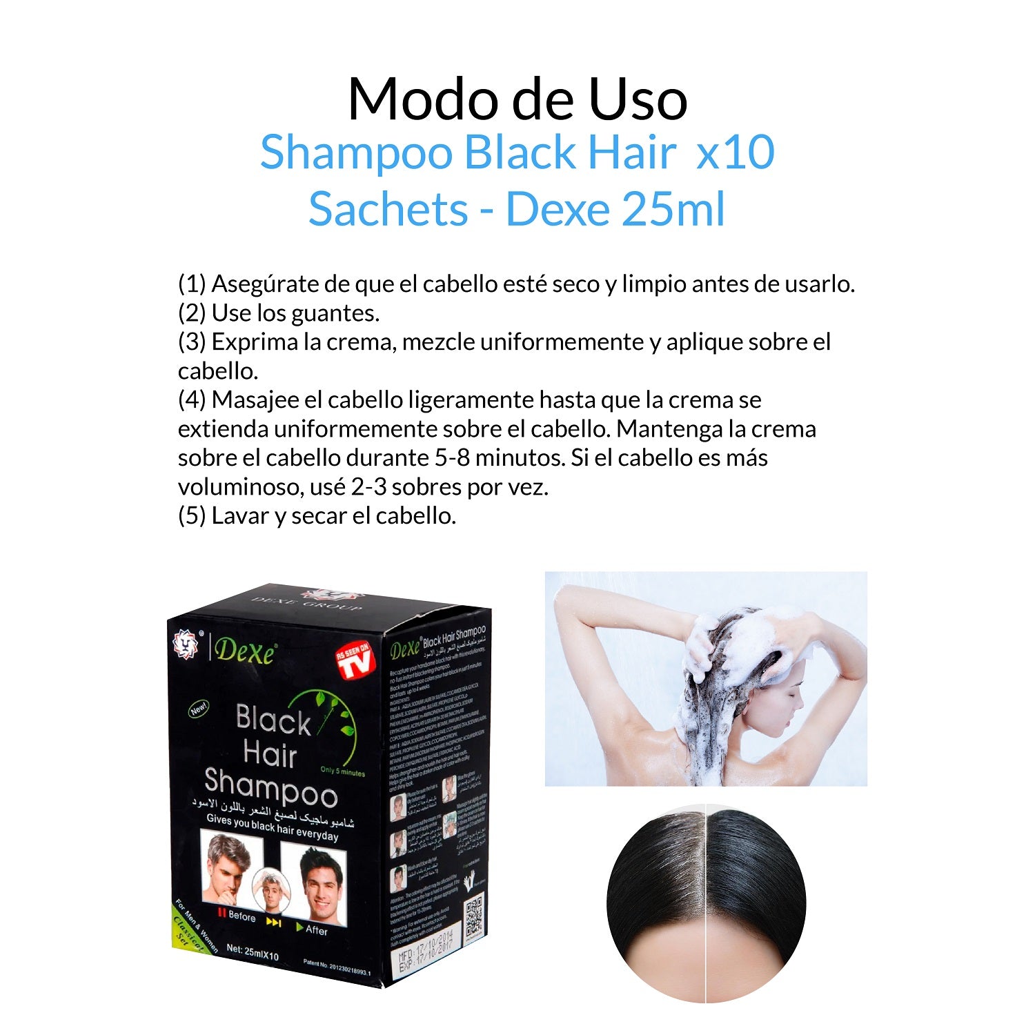 Shampoo Pinta Canas - Dexe 25ml x 10 Sachets