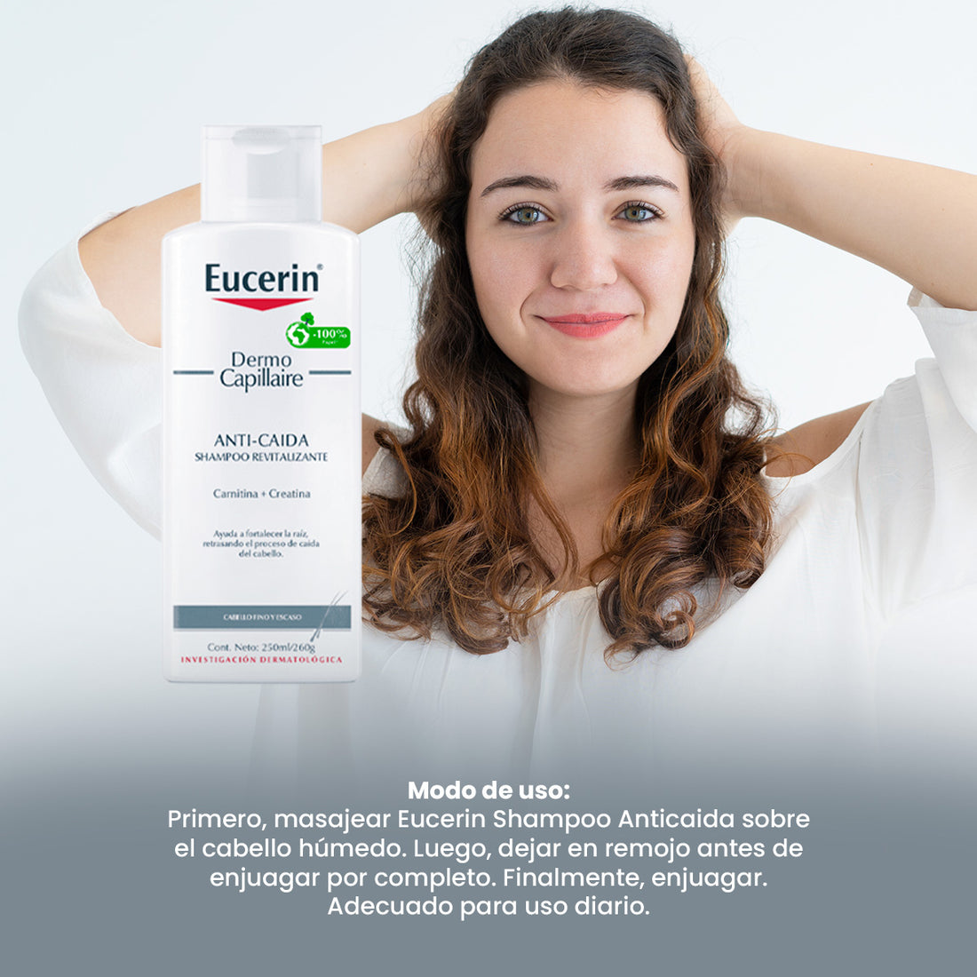 EUCERIN – SHAMPOO CAPILAR ANTICAÍDA – DERMO CAPILAR ANTICAÍDA 250ML